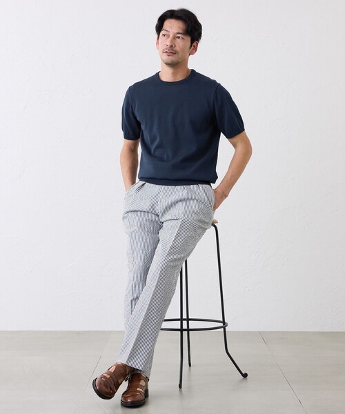 S.ESSENTIALS(エスエッセンシャルズ)の「ハイツイストニットTEE(Tシャツ/カットソー・メンズ・チャコールグレー/ベージュ系その他/ダークネイビー・48/50/46)」の5枚目の写真