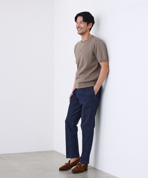 S.ESSENTIALS(エスエッセンシャルズ)の「ハイツイストニットTEE(Tシャツ/カットソー・メンズ・チャコールグレー/ベージュ系その他/ダークネイビー・48/50/46)」の6枚目の写真