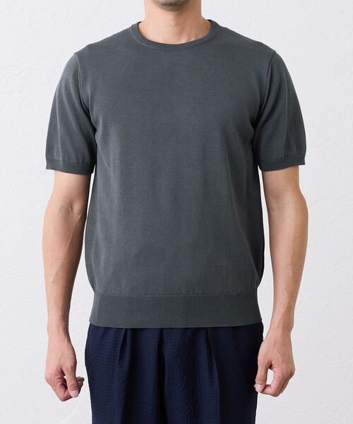 S.ESSENTIALS(エスエッセンシャルズ)の「ハイツイストニットTEE(Tシャツ/カットソー・メンズ・チャコールグレー/ベージュ系その他/ダークネイビー・48/50/46)」の7枚目の写真