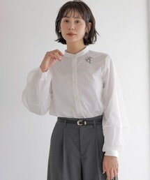 エアリーシャーティング チュールスリーブブラウス
