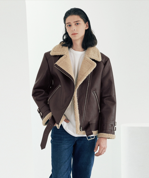 LEFTSEOUL（レフトソウル）の「B-5 ダブルムートンジャケット [マルボロ]（ムートンコート・レディース・その他・LARGE）」の2枚目の写真