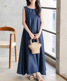 [ 低身長向けサイズ ] 選べる2丈 テンセルデニムノースリーブワンピース