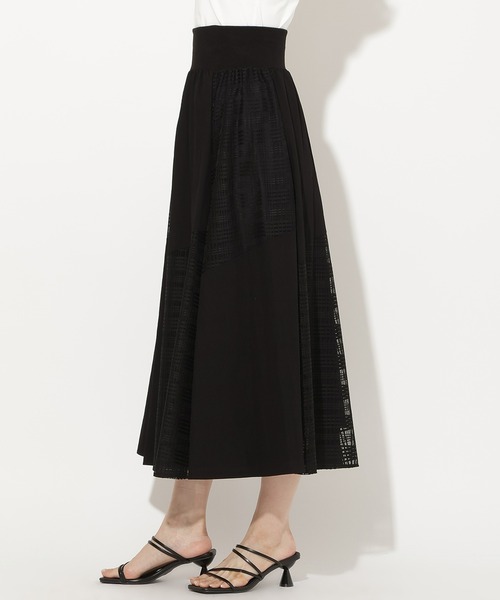 AND COUTURE（アンドクチュール）の「無地×チェックバイアス切替スカート（スカート・レディース・ネイビー/ブラック/オフホワイト・FREE）」の19枚目の写真