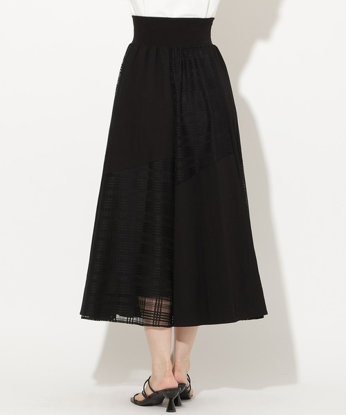 AND COUTURE（アンドクチュール）の「無地×チェックバイアス切替スカート（スカート・レディース・ネイビー/ブラック/オフホワイト・FREE）」の20枚目の写真