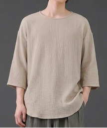 リネンタッチ 半端袖 ビッグシルエット リラックスカットソー