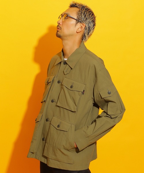 ROTAR(ローター)の「Fade Rip Stop Shirt Jacket(ミリタリージャケット・メンズ・ブラック/カーキ・X-LARGE/LARGE/MEDIUM)」の5枚目の写真