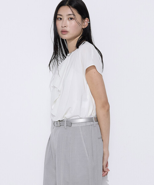 COMME CA（コムサ）の「〔 TALLサイズ 〕 デューエイト(TM)ボイル 機能性ブラウス（シャツ/ブラウス・レディース・オフホワイト・15号）」の5枚目の写真