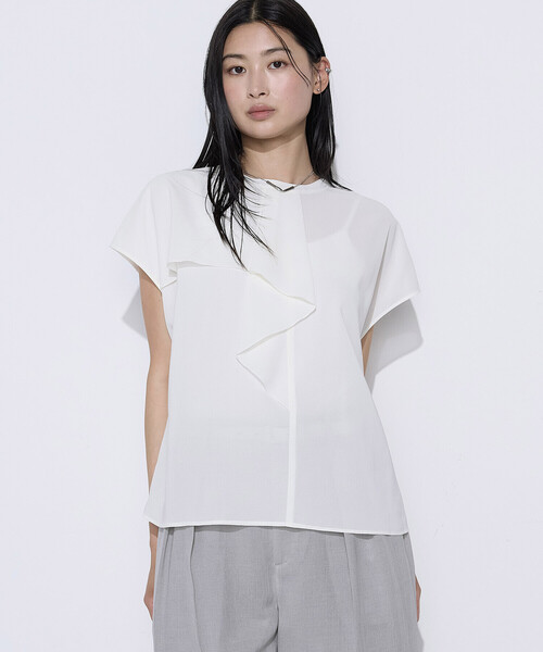 COMME CA（コムサ）の「〔 TALLサイズ 〕 デューエイト(TM)ボイル 機能性ブラウス（シャツ/ブラウス・レディース・オフホワイト・15号）」の7枚目の写真