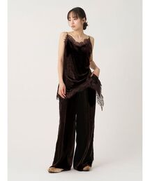 SNIDEL | 【セットアップ対応】レースディティールベロアパンツ(その他パンツ)