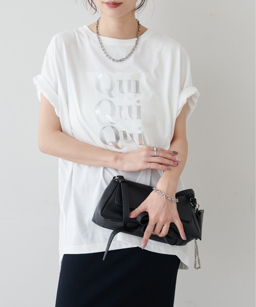 LARUTA(ラルータ)の「【LARUTA】汗染み防止バックスリットロゴT(Tシャツ/カットソー・レディース・チャコールグレー/ブラウン/オフホワイト/ホワイト系その他・FREE)」の1枚目の写真