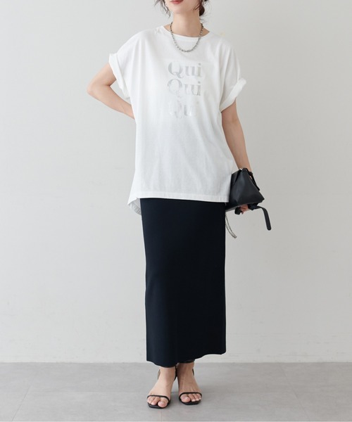 LARUTA(ラルータ)の「【LARUTA】汗染み防止バックスリットロゴT(Tシャツ/カットソー・レディース・チャコールグレー/ブラウン/オフホワイト/ホワイト系その他・FREE)」の6枚目の写真