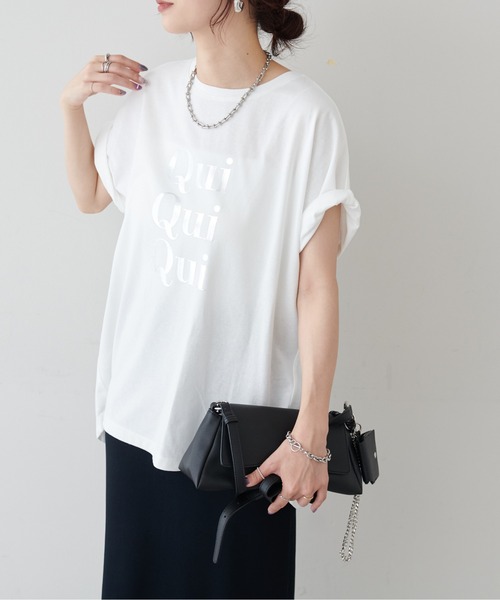 LARUTA(ラルータ)の「【LARUTA】汗染み防止バックスリットロゴT(Tシャツ/カットソー・レディース・チャコールグレー/ブラウン/オフホワイト/ホワイト系その他・FREE)」の5枚目の写真