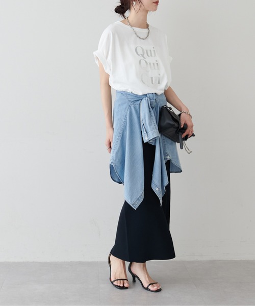 LARUTA(ラルータ)の「【LARUTA】汗染み防止バックスリットロゴT(Tシャツ/カットソー・レディース・チャコールグレー/ブラウン/オフホワイト/ホワイト系その他・FREE)」の9枚目の写真