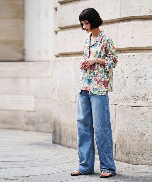 antiqua(アンティカ)の「花柄 ボタニカル柄 ジャケット(その他アウター・レディース・ブルー系その他・ONESIZE)」の3枚目の写真