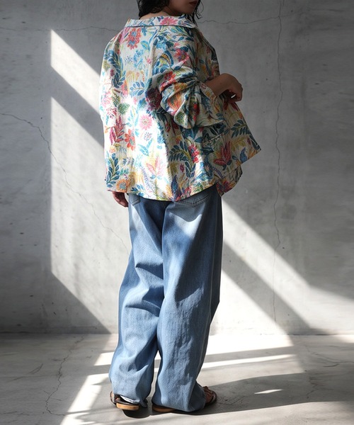 antiqua(アンティカ)の「花柄 ボタニカル柄 ジャケット(その他アウター・レディース・ブルー系その他・ONESIZE)」の6枚目の写真