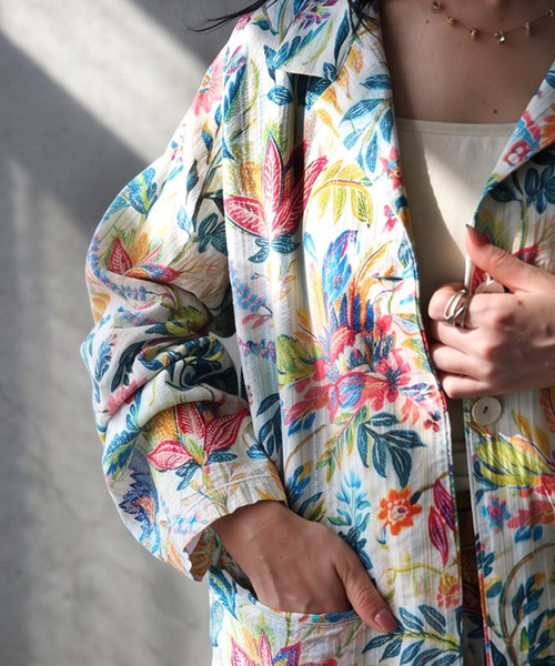 antiqua(アンティカ)の「花柄 ボタニカル柄 ジャケット(その他アウター・レディース・ブルー系その他・ONESIZE)」の7枚目の写真