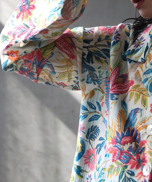 antiqua(アンティカ)の「花柄 ボタニカル柄 ジャケット(その他アウター・レディース・ブルー系その他・ONESIZE)」の8枚目の写真