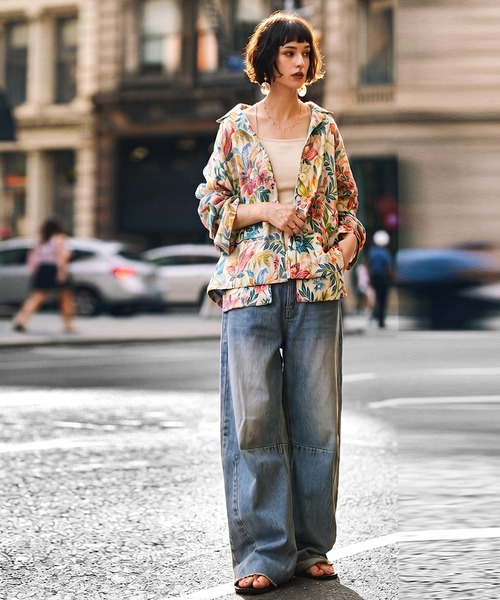 antiqua(アンティカ)の「花柄 ボタニカル柄 ジャケット(その他アウター・レディース・ブルー系その他・ONESIZE)」の10枚目の写真