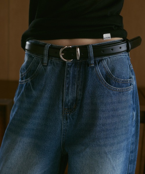 ELTONE(エルトーン)の「ルーズワイドデニムパンツ(デニムパンツ・レディース・ブルー・S/M)」の5枚目の写真