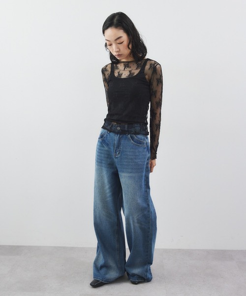 ELTONE(エルトーン)の「ルーズワイドデニムパンツ(デニムパンツ・レディース・ブルー・S/M)」の19枚目の写真