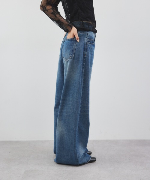 ELTONE(エルトーン)の「ルーズワイドデニムパンツ(デニムパンツ・レディース・ブルー・S/M)」の14枚目の写真