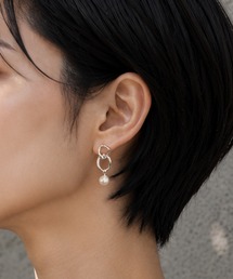Blanche ブランシュ チェーンデザインパールピアス Entrelacs(アントルラ) SILVER