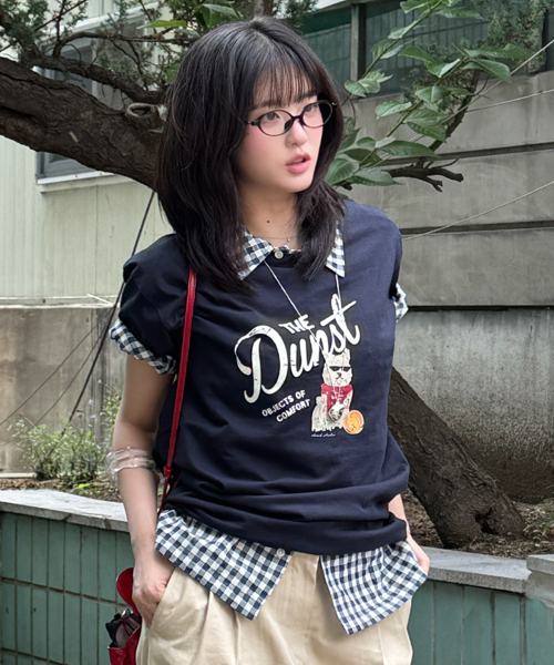 DUNST(ダンスト)の「UNISEX CHECKED PAJAMA SHIRT_UDSH6B133_NAVY CHECK(シャツ/ブラウス・レディース・ネイビー・SMALL/MEDIUM/LARGE/X-LARGE/X-SMALL)」の1枚目の写真