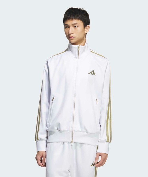 adidas(アディダス)の「Stadium Gold レギュラーフィット トラックトップ / ジャージ / トラックジャケット / アディダス adidas(ジャージ・メンズ・ホワイト・X-LARGE/X-SMALL/MEDIUM/SMALL/LARGE/XX-LARGE)」の1枚目の写真