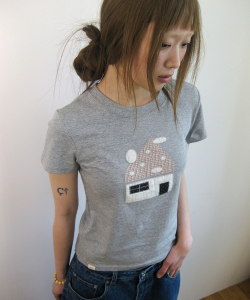 NAATS(ナツ)の「Dot home patch t-shirt, melange gray(Tシャツ/カットソー・レディース・その他・FREE)」の2枚目の写真