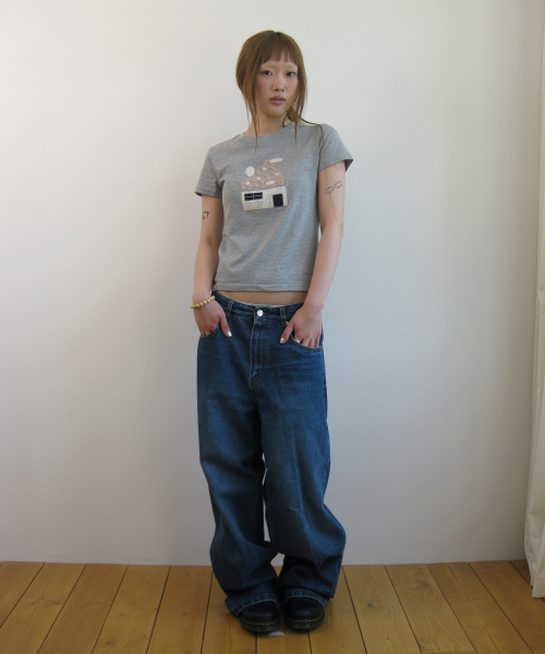 NAATS(ナツ)の「Dot home patch t-shirt, melange gray(Tシャツ/カットソー・レディース・その他・FREE)」の4枚目の写真