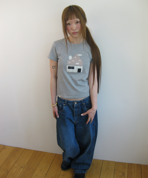 NAATS(ナツ)の「Dot home patch t-shirt, melange gray(Tシャツ/カットソー・レディース・その他・FREE)」の6枚目の写真