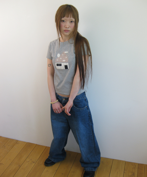 NAATS(ナツ)の「Dot home patch t-shirt, melange gray(Tシャツ/カットソー・レディース・その他・FREE)」の7枚目の写真