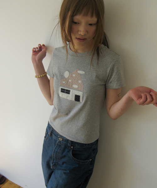 NAATS(ナツ)の「Dot home patch t-shirt, melange gray(Tシャツ/カットソー・レディース・その他・FREE)」の10枚目の写真
