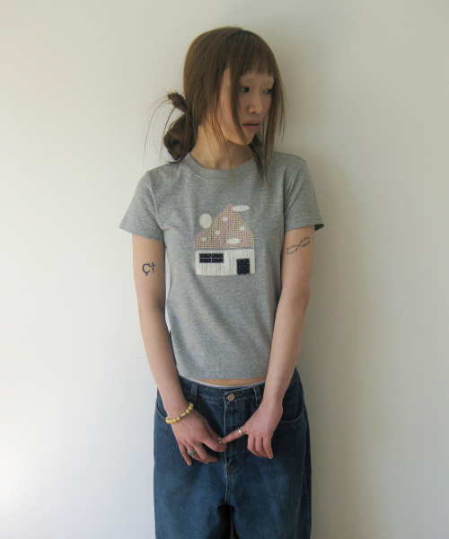 NAATS(ナツ)の「Dot home patch t-shirt, melange gray(Tシャツ/カットソー・レディース・その他・FREE)」の11枚目の写真