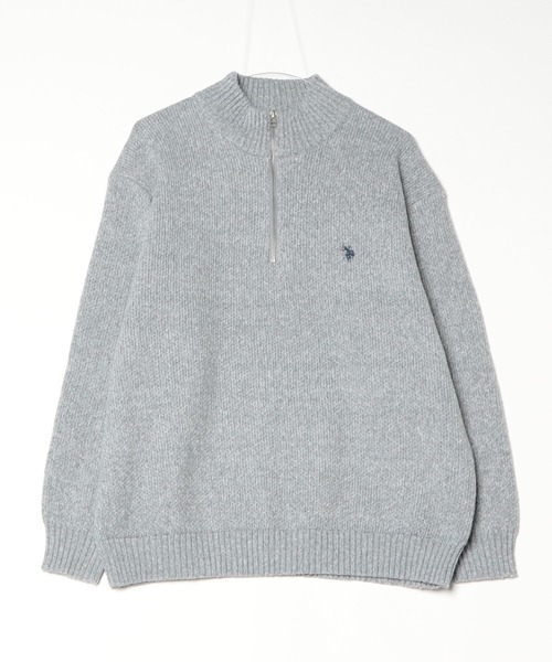 U.S. POLO ASSN.(ユーエスポロアッスン)の「U.S. POLO ASSN./ユーエスポロアッスン メランジハーフジップ(ニット/セーター・メンズ・グレー・LL)」の1枚目の写真
