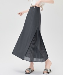 サイドプリーツ切り替えロングスカート