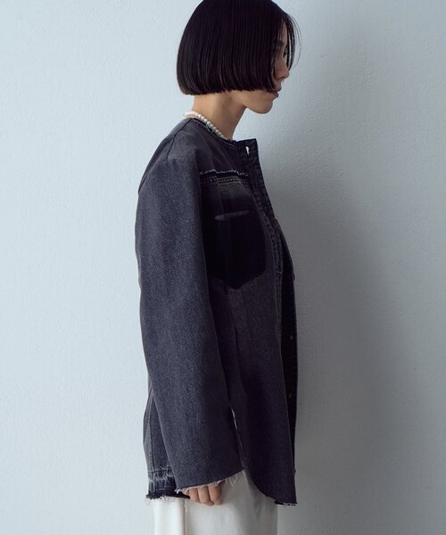 Whim Gazette（ウィムガゼット）の「【LITKOVSKA】別注FITTED DENIM JACKET（デニムジャケット・レディース・ブラック・34）」の8枚目の写真