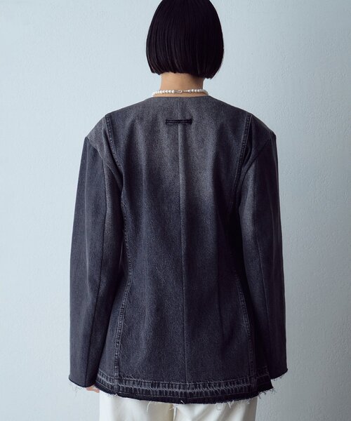 Whim Gazette（ウィムガゼット）の「【LITKOVSKA】別注FITTED DENIM JACKET（デニムジャケット・レディース・ブラック・34）」の7枚目の写真
