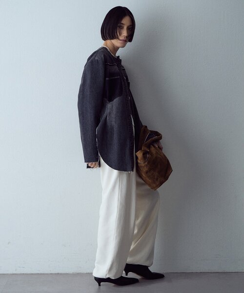 Whim Gazette（ウィムガゼット）の「【LITKOVSKA】別注FITTED DENIM JACKET（デニムジャケット・レディース・ブラック・34）」の9枚目の写真