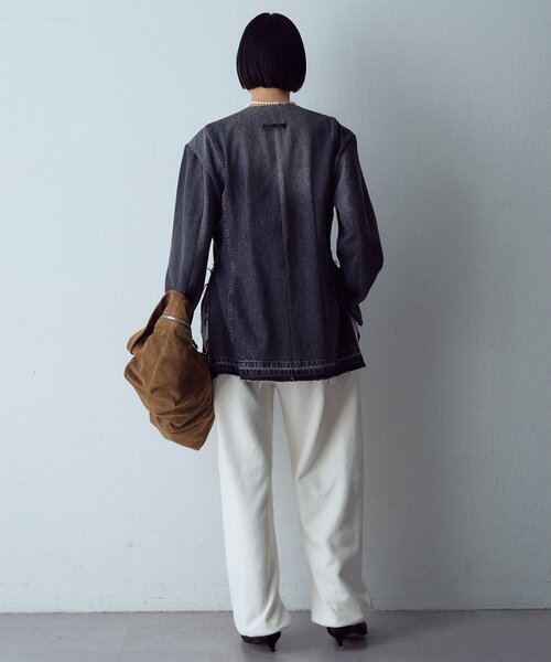 Whim Gazette（ウィムガゼット）の「【LITKOVSKA】別注FITTED DENIM JACKET（デニムジャケット・レディース・ブラック・34）」の6枚目の写真