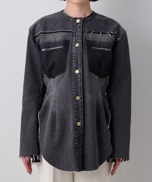 Whim Gazette（ウィムガゼット）の「【LITKOVSKA】別注FITTED DENIM JACKET（デニムジャケット・レディース・ブラック・34）」の11枚目の写真
