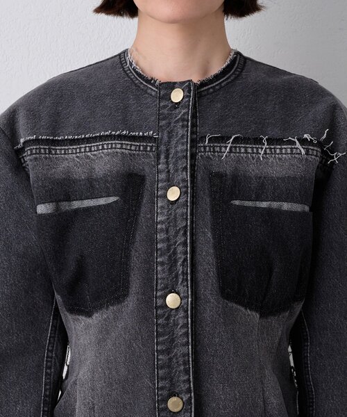 Whim Gazette（ウィムガゼット）の「【LITKOVSKA】別注FITTED DENIM JACKET（デニムジャケット・レディース・ブラック・34）」の15枚目の写真
