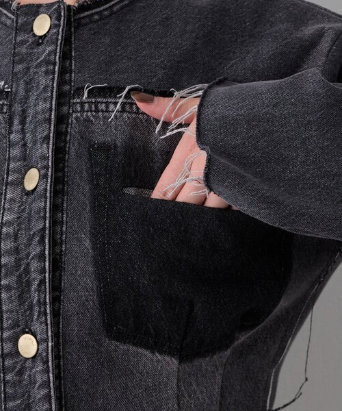 Whim Gazette（ウィムガゼット）の「【LITKOVSKA】別注FITTED DENIM JACKET（デニムジャケット・レディース・ブラック・34）」の16枚目の写真