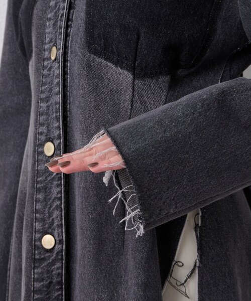 Whim Gazette（ウィムガゼット）の「【LITKOVSKA】別注FITTED DENIM JACKET（デニムジャケット・レディース・ブラック・34）」の17枚目の写真