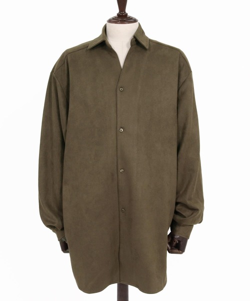 CAMBIO(カンビオ)の「ms6608-Ponti Suede Skipper Long Shirt スキッパーロングシャツ(GM-A6202W-009)(シャツ/ブラウス・メンズ・ブラック/カーキブラウン/グレイッシュベージュ・S/M/L)」の16枚目の写真