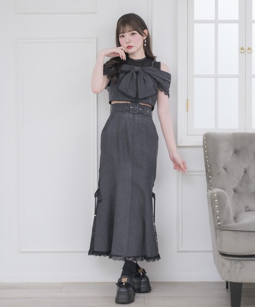 couture BY ROJITA(クチュールバイロジータ)の「【セットアップ対応】サイドレースマーメイドスカート(スカート・レディース・ブラック/ピンクベージュ・FREE)」の16枚目の写真