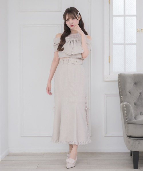 couture BY ROJITA(クチュールバイロジータ)の「【セットアップ対応】サイドレースマーメイドスカート(スカート・レディース・ブラック/ピンクベージュ・FREE)」の21枚目の写真