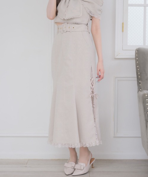 couture BY ROJITA(クチュールバイロジータ)の「【セットアップ対応】サイドレースマーメイドスカート(スカート・レディース・ブラック/ピンクベージュ・FREE)」の10枚目の写真