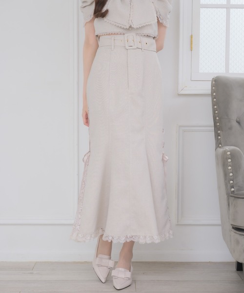 couture BY ROJITA(クチュールバイロジータ)の「【セットアップ対応】サイドレースマーメイドスカート(スカート・レディース・ブラック/ピンクベージュ・FREE)」の12枚目の写真