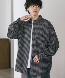 新色追加 オーバーサイズレギュラーカラー長袖ビエラネルシャツ チェック柄/オンブレチェック/無地